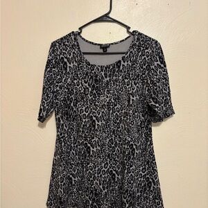 Torrid Black and White Animal Print Blouse